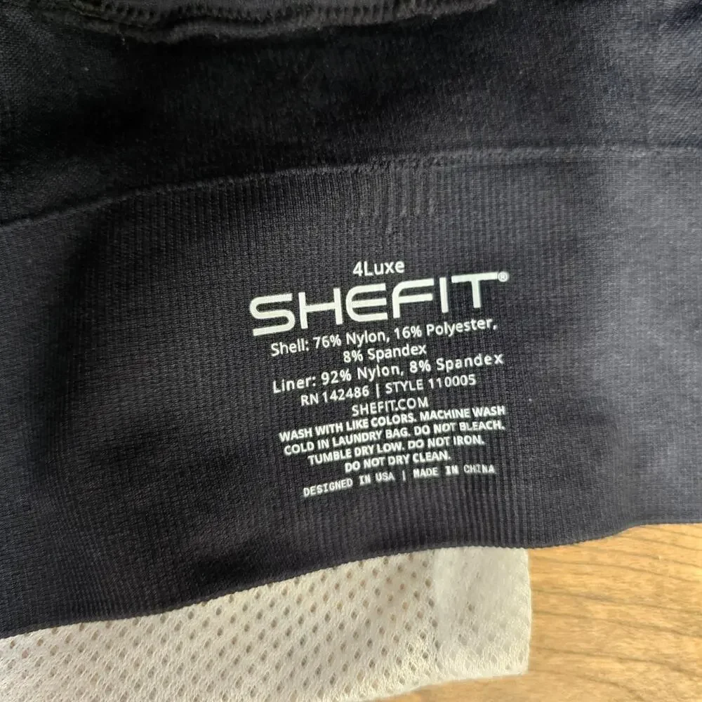 SHEFIT Low Impact Sports Bra Heathered Indigo sz 4Luxe Brand New
